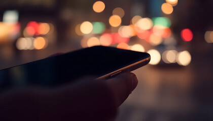 Smartphone with Blank Screen on Desk – Close-Up