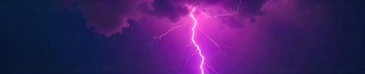 Dramatic Lightning Strike Close-Up Vibrant Bolt Against Dark Stormy Sky - Powerful Energy and Weather Image Perfect for Websites, Blogs, and Marketing
