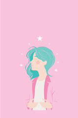 Girl, Childhood, Child, Inner Child, Starry Sky, Stars, Heaven, Hill, Road, Clouds, Earth, Fairy Tale, Cover, Story, Vector, Artwork