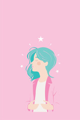 Girl, Childhood, Child, Inner Child, Starry Sky, Stars, Heaven, Hill, Road, Clouds, Earth, Fairy Tale, Cover, Story, Vector, Artwork