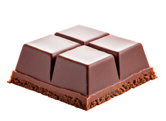 Isolated Chocolate Piece on Transparent Background