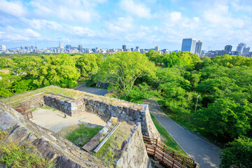 初夏の福岡城跡から見た景色　福岡県福岡市　The view from the ruins of Fukuoka...