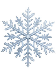 Glittery Light Blue Snowflake Ornament on Transparent Background