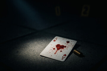 Bloody Playing Card - True Crime