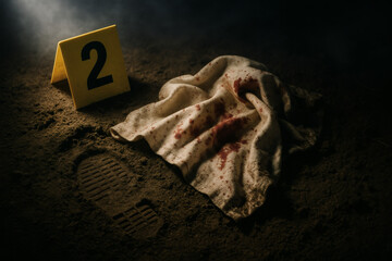 Bloody Rag &mdash; Evidence Marker 2 Crime Scene