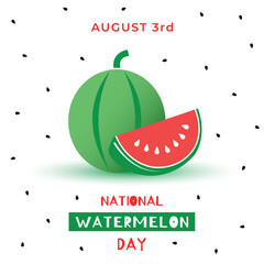 Vector National Watermelon Day Event Celebration Design