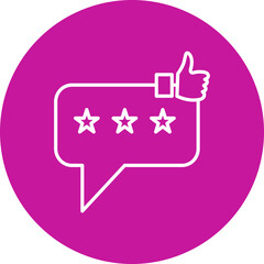 Reviews Vector Line Pink Circle Icon Design