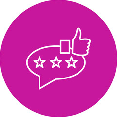 Positive Review Vector Line Pink Circle Icon Design