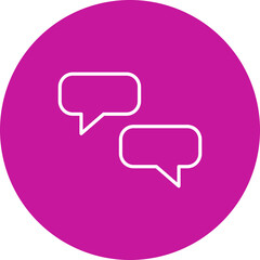 Messages Vector Line Pink Circle Icon Design