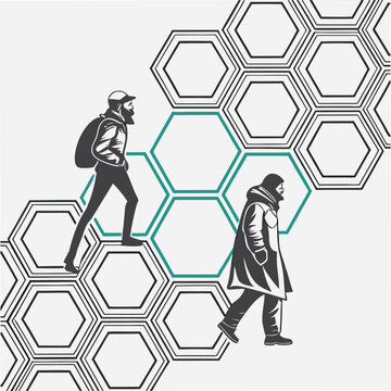 high tech vector wallpaper with a repeating hexago vector illustration of an abstract background with hexagons