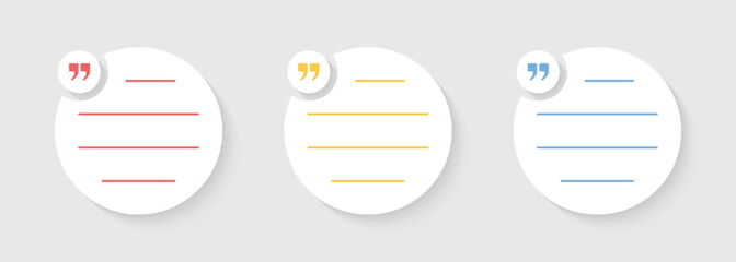 Vector Set of Circle Text Box For Quotes Text Talk