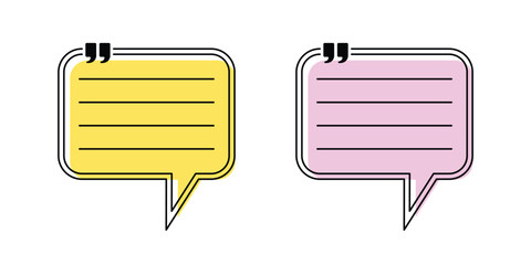 Vector Set of Speech Bubble Text Box For Text Talk Quotes