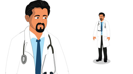 Fototapeta premium Doctor with Stethoscope in a White Coat