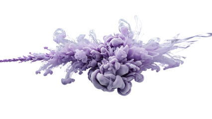 Lavender Ink Swirls in Water, Creating Abstract Art with Transparent Background