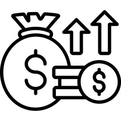 Revenue line icon