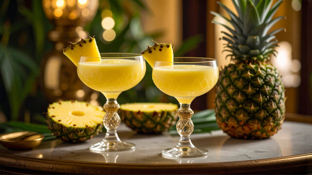 パイナップルのグラスデザート