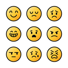 Vector Yellow Emoticon Icon Set