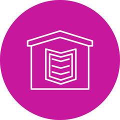 Homeschooling Vector Line Pink Circle Icon Design