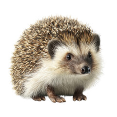Obraz premium Cute hedgehog with round body covered in spines, featuring small face and bright eyes, exuding charming and playful demeanor