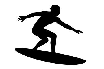 Silhouette of a Surfer Riding a Wave