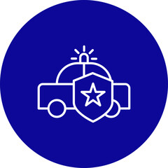 Police  Vector Line Pink Circle Icon Design