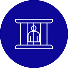 Prison  Vector Line Pink Circle Icon Design