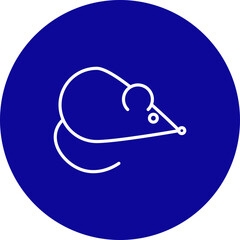 Rat  Vector Line Pink Circle Icon Design