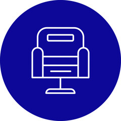 Seat  Vector Line Pink Circle Icon Design