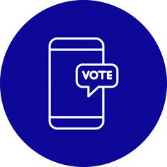 Vote  Vector Line Pink Circle Icon Design