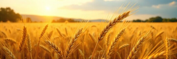 Golden Wheat Field Swaying in Summer Breeze A Picturesque Harvest Scene