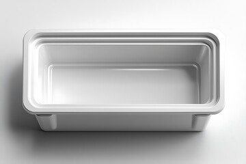 Rectangular plastic bin on white surface high resolution picture