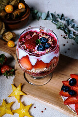 christmas cake with red currants