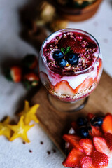 cranberry sauce in a glass