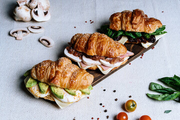 croissant grilled, sandwich photo life style