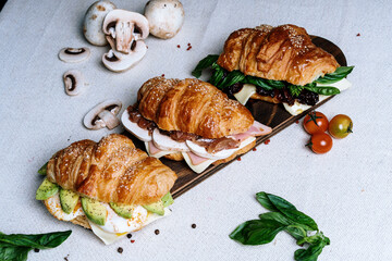 croissant grilled, sandwich photo life style