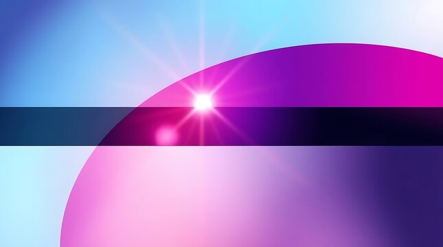 Abstract light burst over layered shapes vibrant color gradients