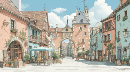 Naklejka premium narrow street in venice