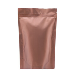 One zipper stand-up pouch isolated on white. Mockup for design