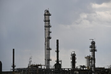 Large oil refinery.