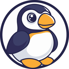 Obraz premium full-shot of a Puffin icon The background colo