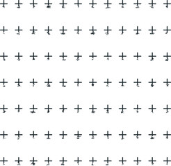Crosses or pluses in horizontal rows. The lower rays of the objects are distorted.
