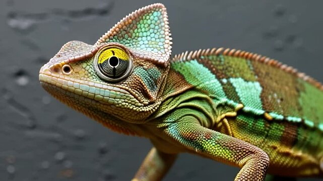 Chameleon changing color