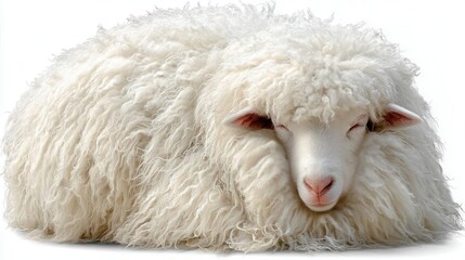 Fototapeta premium White fluffy sheep studio shot