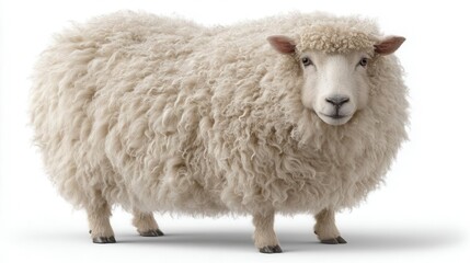 Fototapeta premium Fluffy white sheep portrait