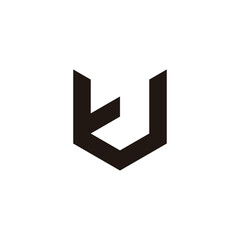 letter vt simple geometric lines logo vector