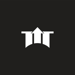 letter m arrow up geometric building abstract logo vector