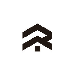 letter r home simple geometric roof logo vector
