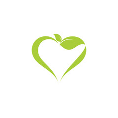 love heart leaf herbs green simple symbol vector