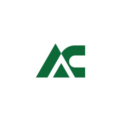 triangles letter ac slice green logo vector