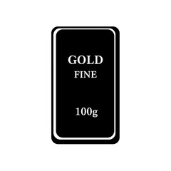 Fototapeta premium A black and white illustration of a 100g fine gold bar.